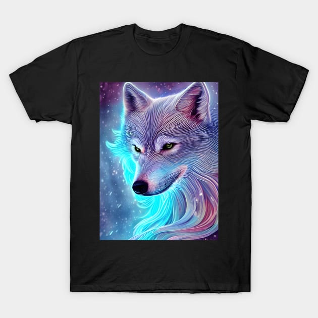 Luminous Snow Wolf T-Shirt by LyndiiLoubie